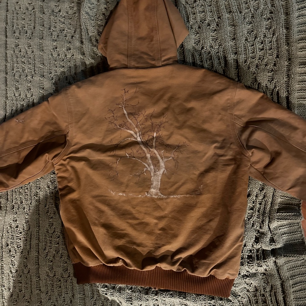 Costom bleach painted bugs carhartt jacket